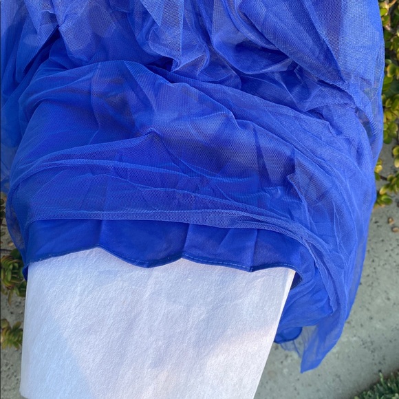 Royal Blue Lace & Tulle Floor-Length Ball Gown with Built-In Petticoat - Picture 16 of 17